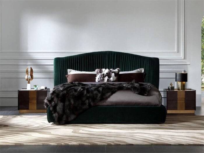 Luxury Faux Nubuck Leather Bed