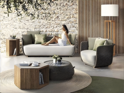 Outdoor Wicker Sofa Set