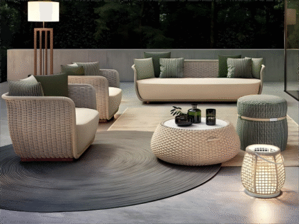 Outdoor Wicker Sofa Set